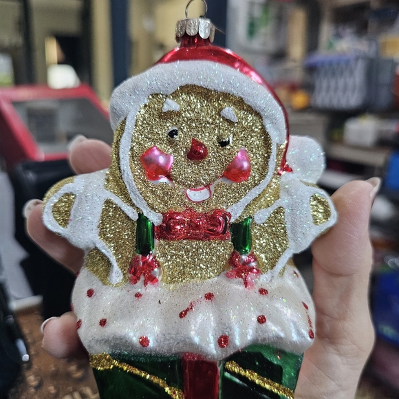 Christopher Radko Gingerbread Man Christmas Ornament L👀K Sparkle Bright - Picture 12 of 15